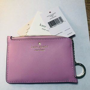 NWT Kate Spade Quartz Pink Medium Zip Card Holder